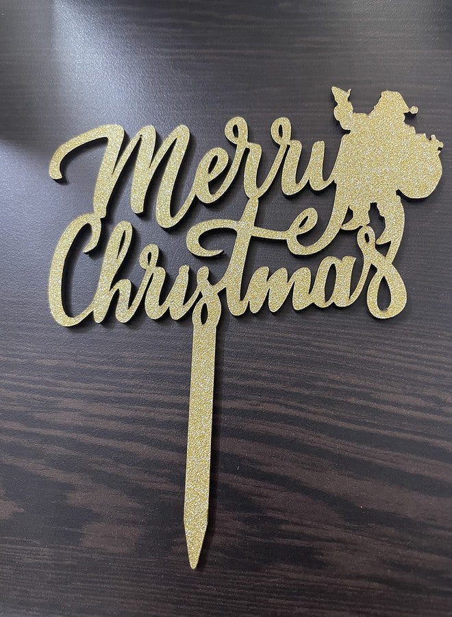 Infispace® Merry Christmas Cake & Cupcake Topper with Santa Claus for Christmas Party Decorartions - Image 1